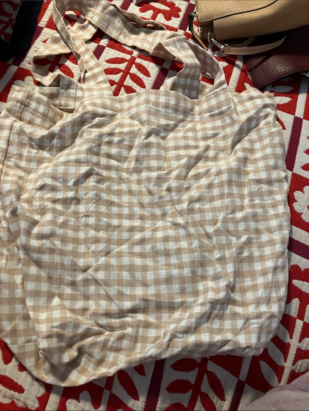Blush pink Gingham Everyday Tote Bag
